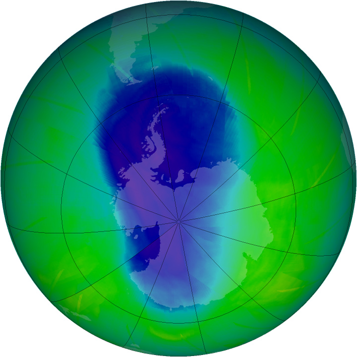 Wandering Ozone Hole in November 2009