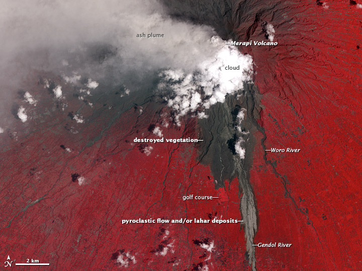 Eruption at Mount Merapi, Indonesia