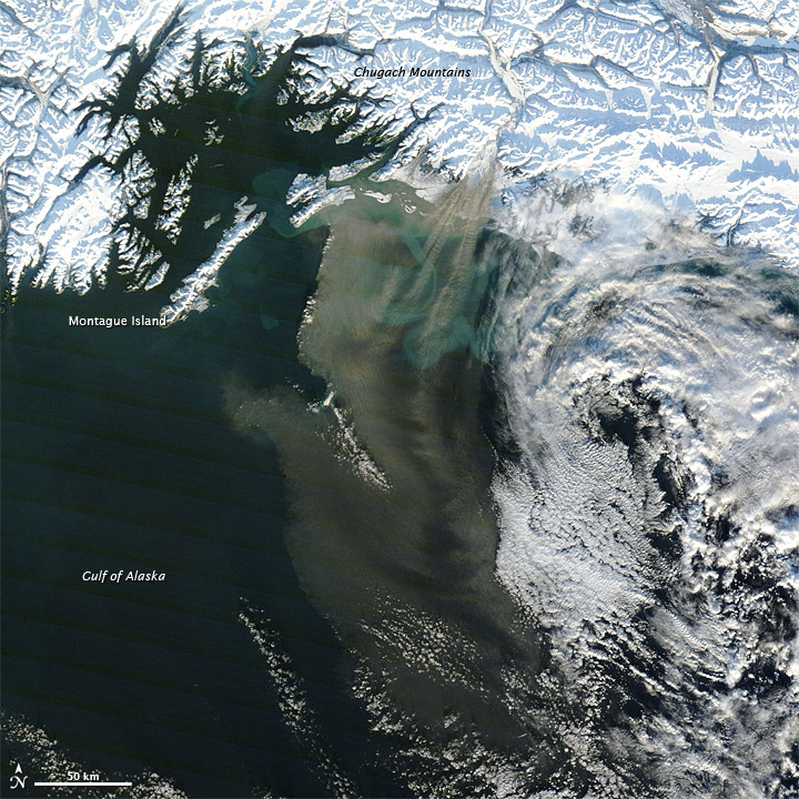 Dust over the Gulf of Alaska