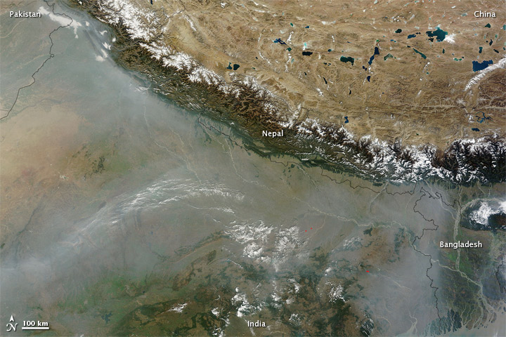 Haze along the Himalaya