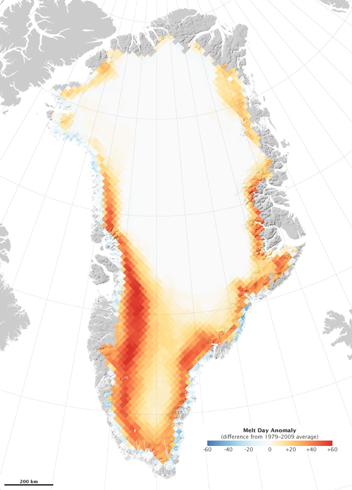 Record Melting in Greenland during 2010