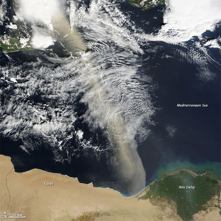 Dust Plume over the Mediterranean Sea