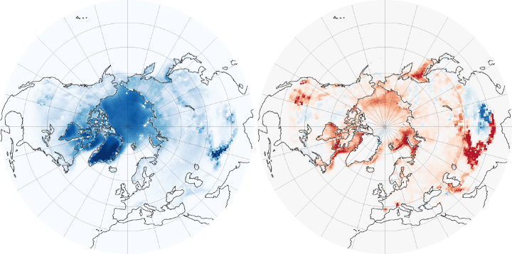 Melting Snow and Ice Warm Northern Hemisphere