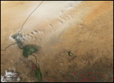 Dust Storm and Fires in Central Africa