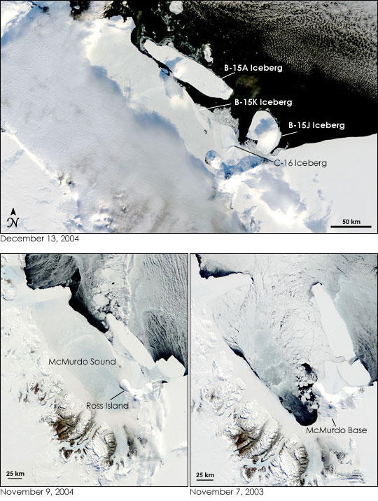 B-15A Iceberg Blocks McMurdo Sound