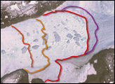 Retreating Terminus of the Jakobshavn Isbrae Glacier