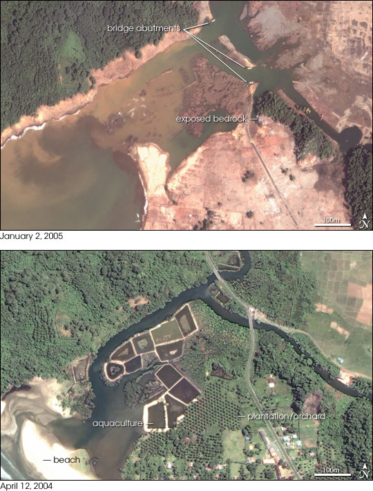 tsunami damage before and after