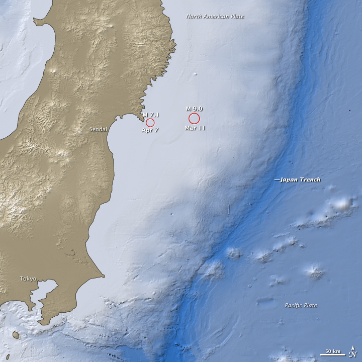 Earthquake and Tsunami near Sendai, Japan