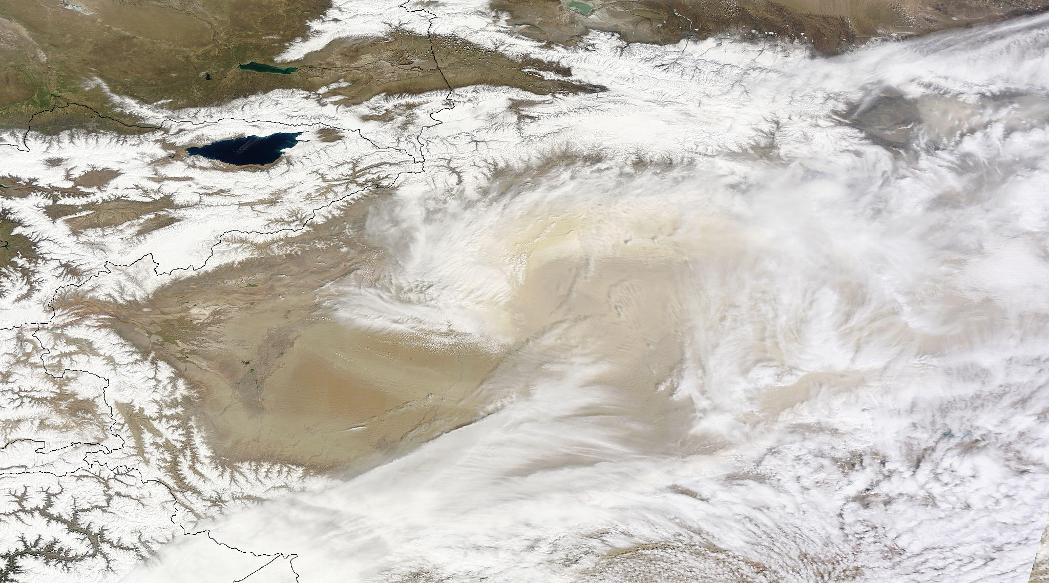 Dust and Clouds over the Taklimakan Desert - related image preview