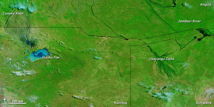 Flooding across Northern Namibia