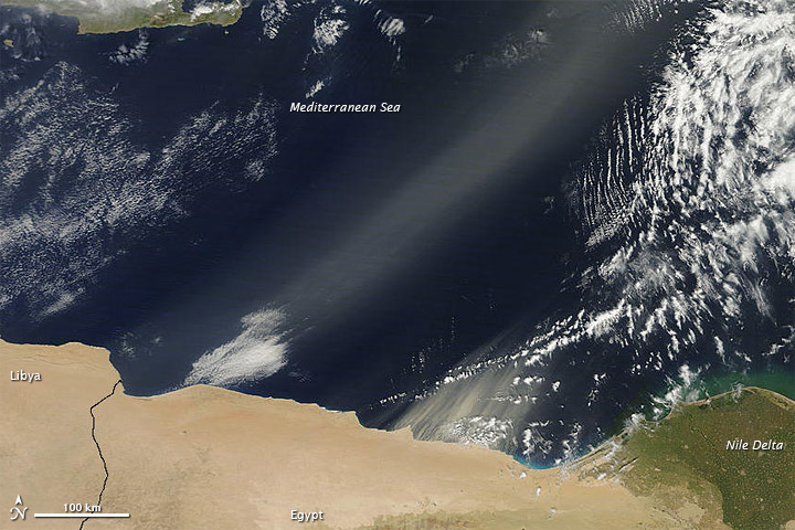 Dust Plumes off Egypt and Libya