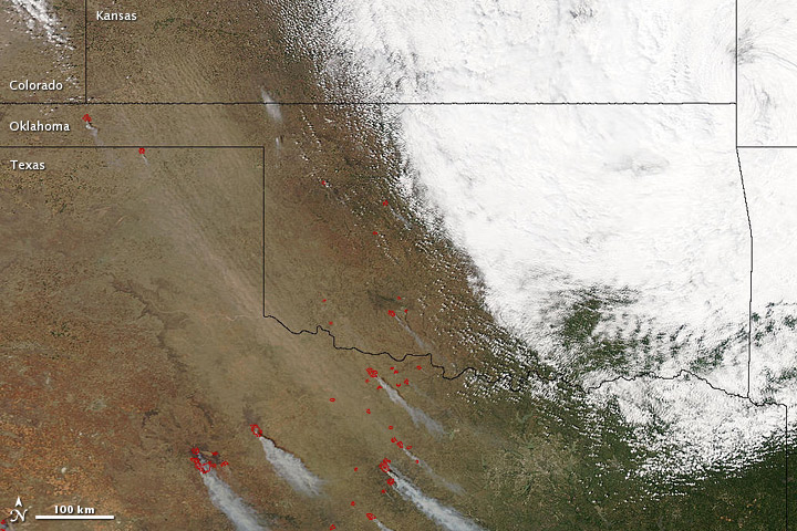 Dust Storm in Oklahoma and Texas