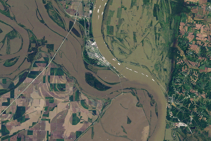 Flooding at the Junction of the Mississippi and Ohio Rivers
