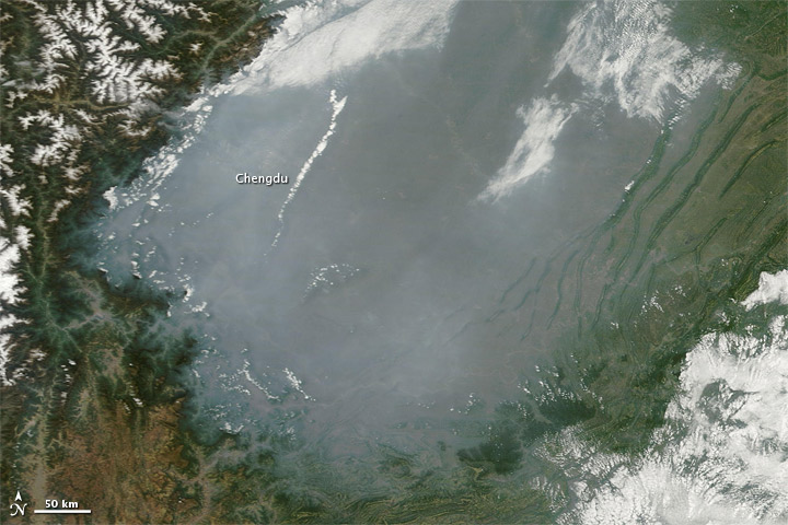 Haze over the Sichuan Basin