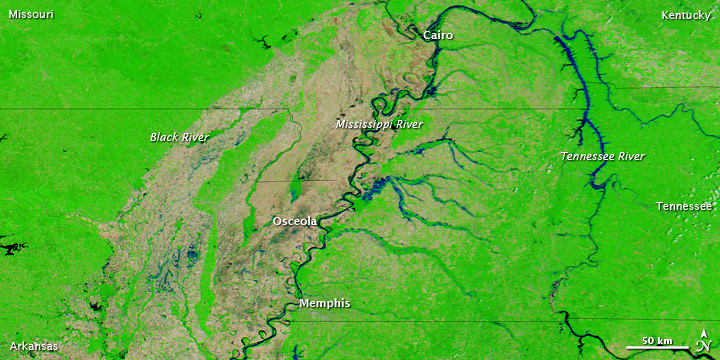 Floods Spread South along the Mississippi River - related image preview