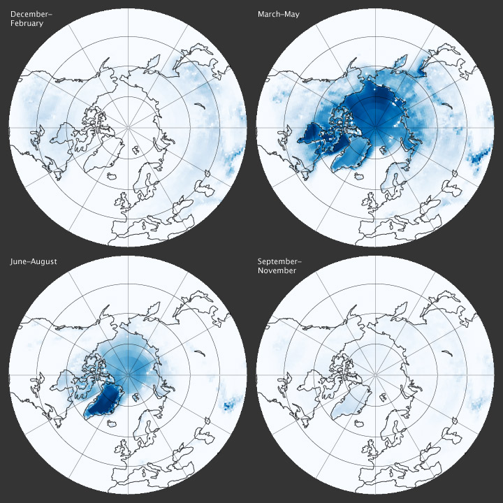 Seasonal Effects of Arctic Snow and Ice