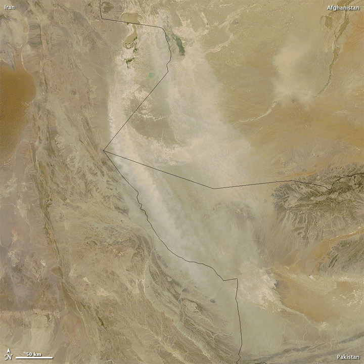 Dust over Iran, Afghanistan, and Pakistan