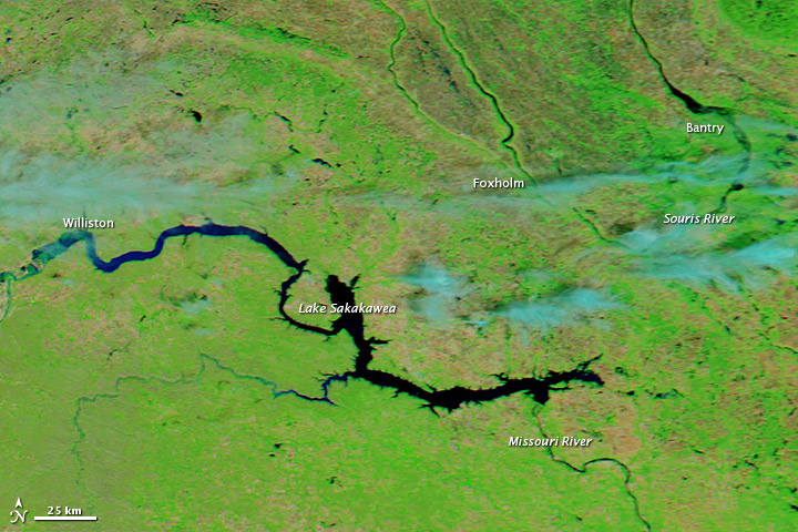 Floods along the Missouri and Souris Rivers