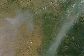 Smoke over the U.S. Midwest