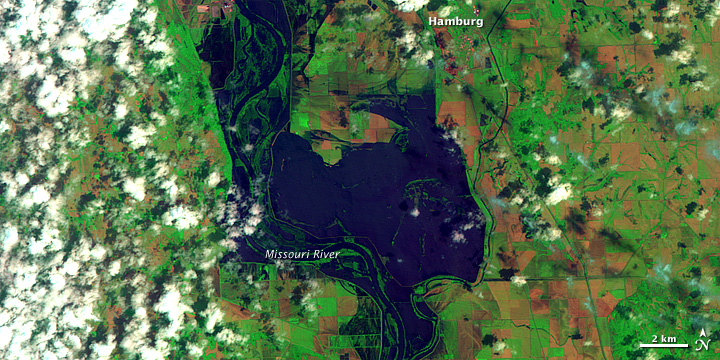 Flooding near Hamburg, Iowa