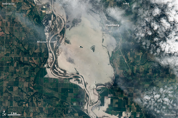 Continued Flooding near Hamburg, Iowa