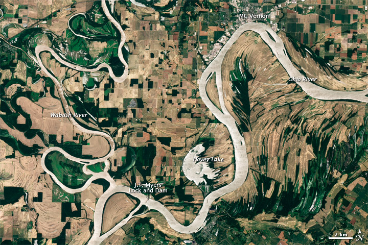 Floods Recede around the Wabash-Ohio Confluence