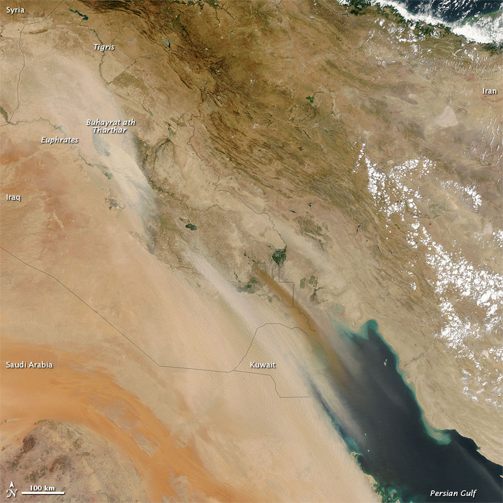 Dust Plumes over Iraq