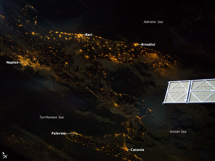 Southern Italian Peninsula at Night - related image preview