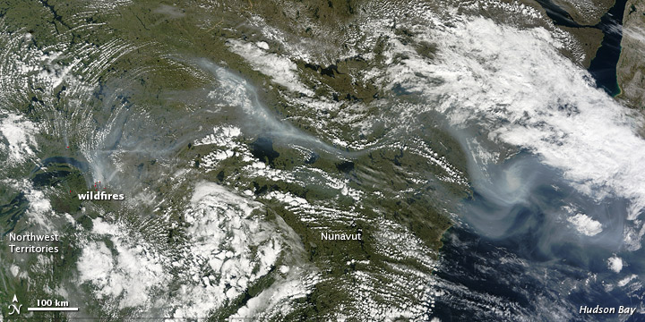 Smoke from Fires in Northwest Territories, Canada
