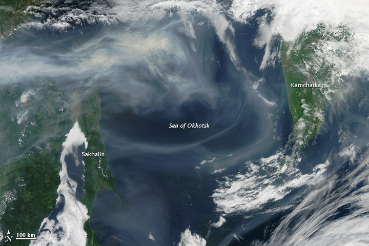 Wildfire Smoke over the Sea of Okhotsk - related image preview