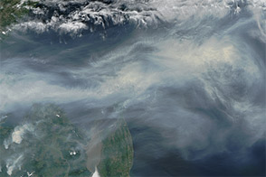 Wildfire Smoke over the Sea of Okhotsk