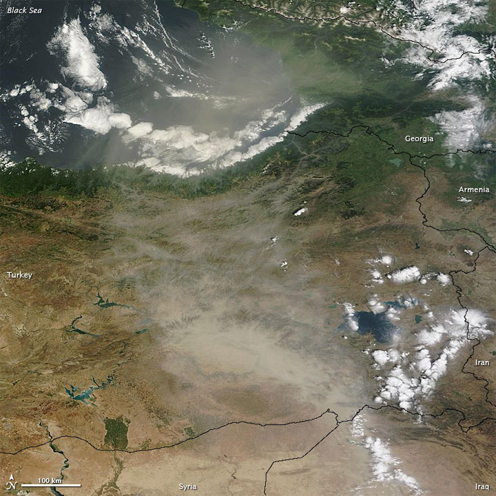 Dust over Turkey and the Black Sea