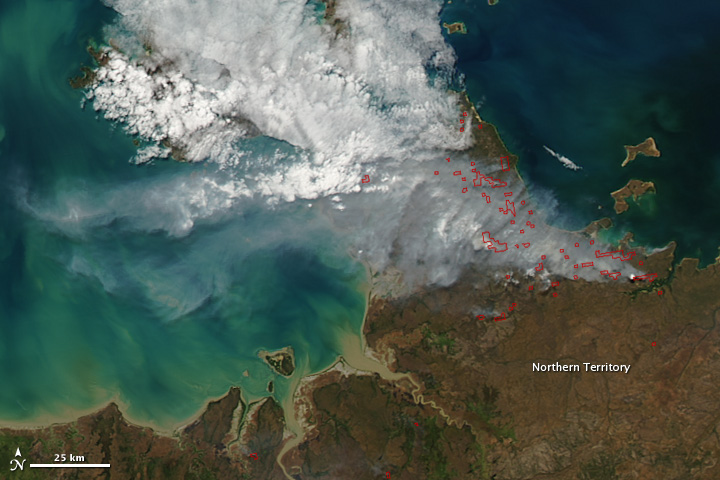 Fires in Arnhem Land, Australia