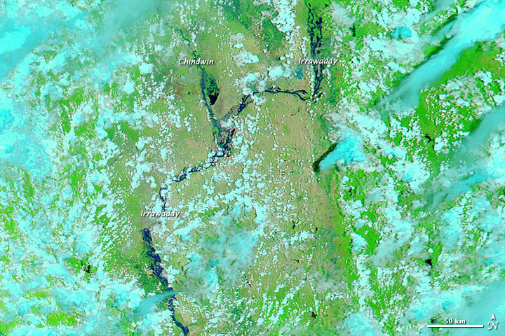 Monsoon Transforms the Irrawaddy River