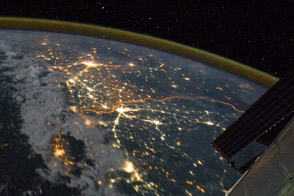 India-Pakistan Borderlands at Night