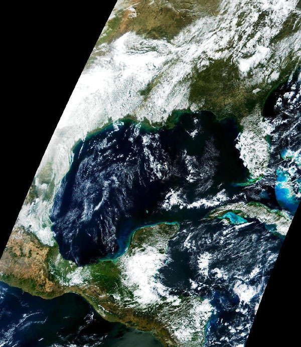 MODIS First Light: Early Engineering Image over Gulf of Mexico and Eastern North America - related image preview