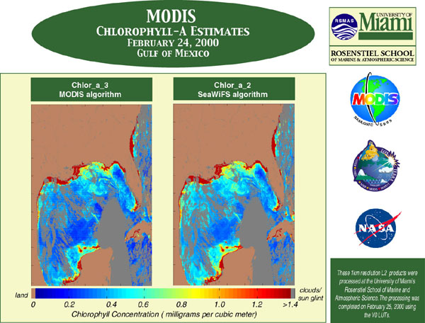 MODIS versus SeaWiFS Chlorophyll-A Estimates in the Gulf of Mexico - related image preview