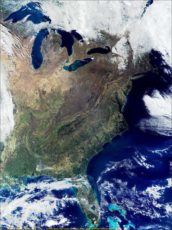 U.S. East Coast from MODIS - related image preview