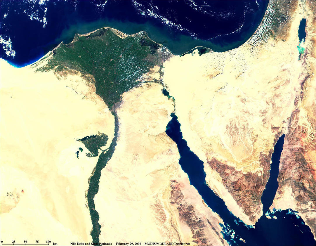 Nile Delta and Sinai Peninsula from MODIS - related image preview