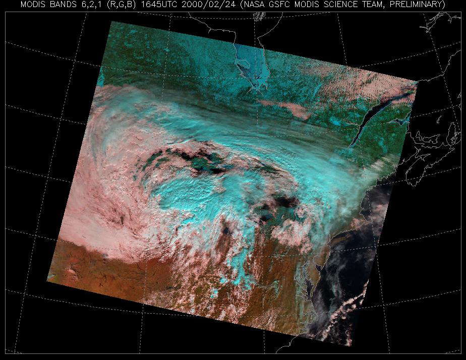 Eastern United States and Canada Cloud Cover from MODIS - related image preview