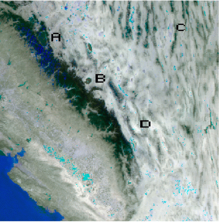 Land Surface Temperature over California from MODIS - related image preview