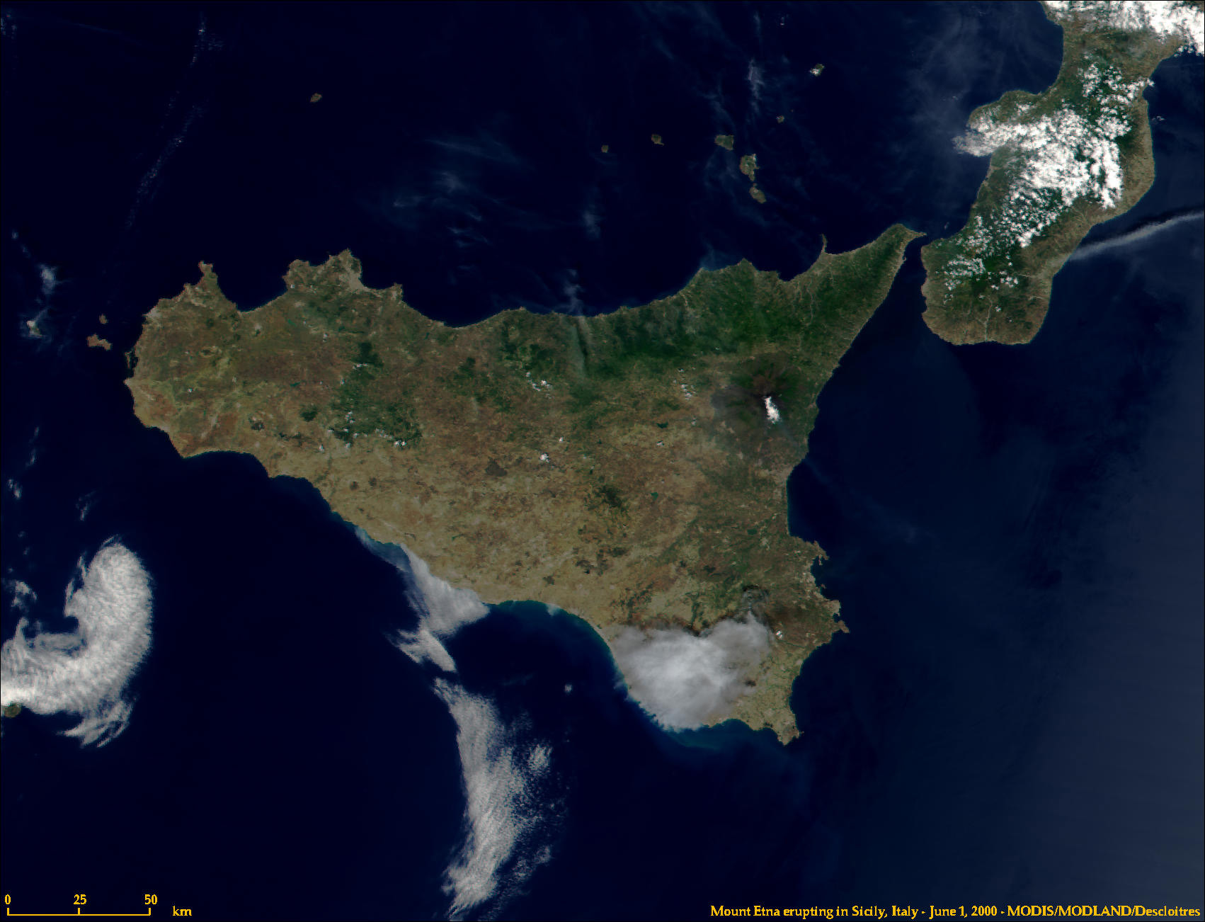 Sicily, Italy from MODIS - related image preview