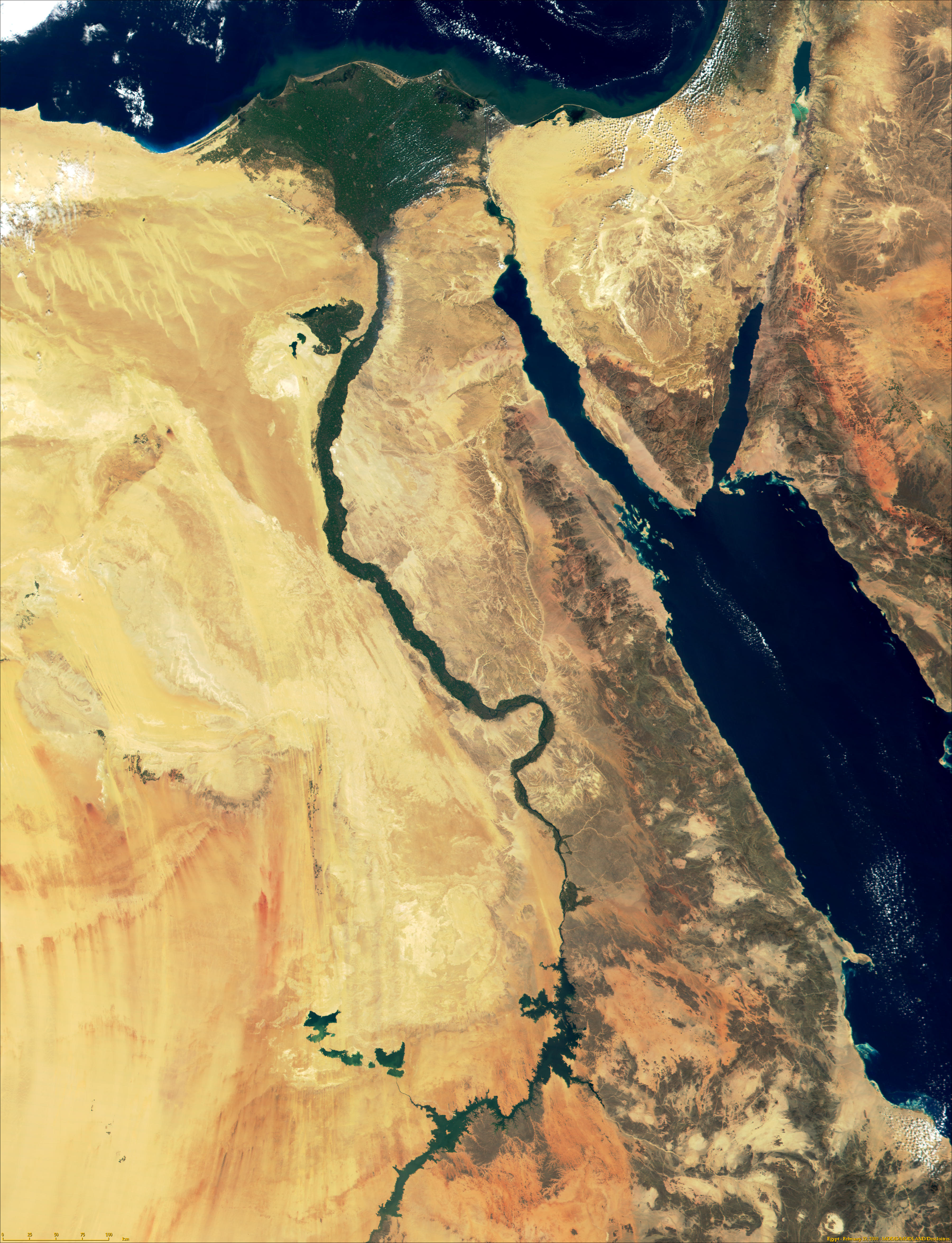 Egypt, Nile Delta and Sinai from MODIS - related image preview