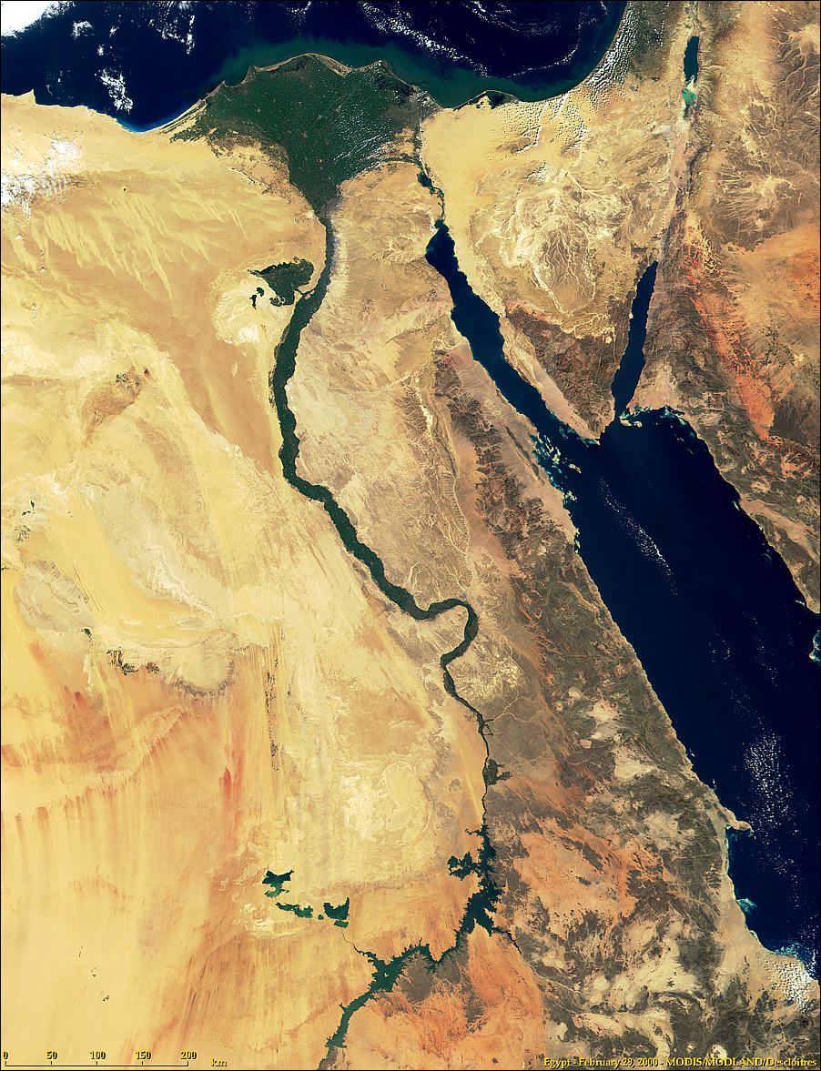 Egypt, Nile Delta and Sinai from MODIS - related image preview