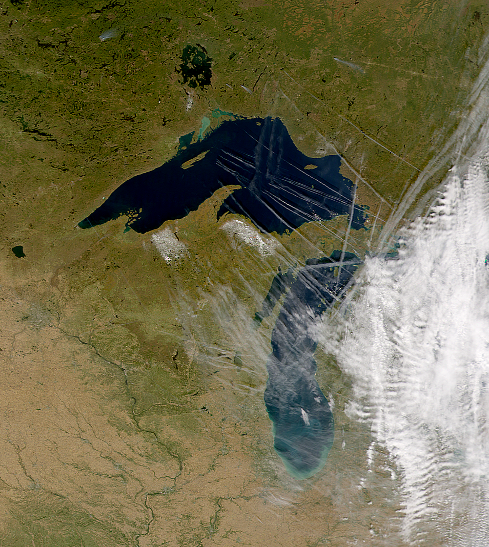 SeaWiFS: Contrails Over Lake Superior - related image preview