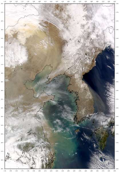 SeaWiFS: China Dust Storm - related image preview