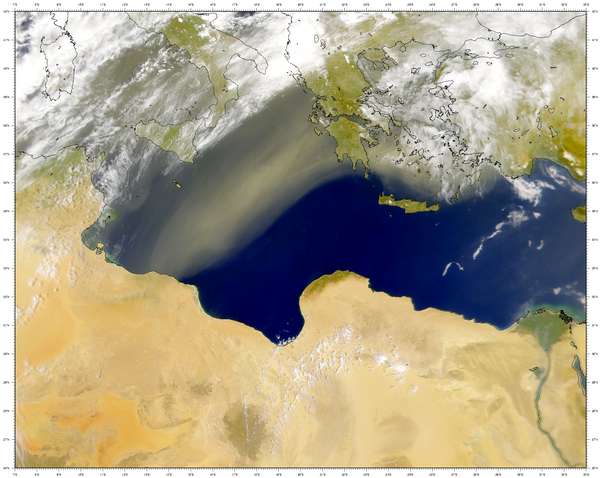 SeaWiFS: Central Mediterranean Dust - related image preview