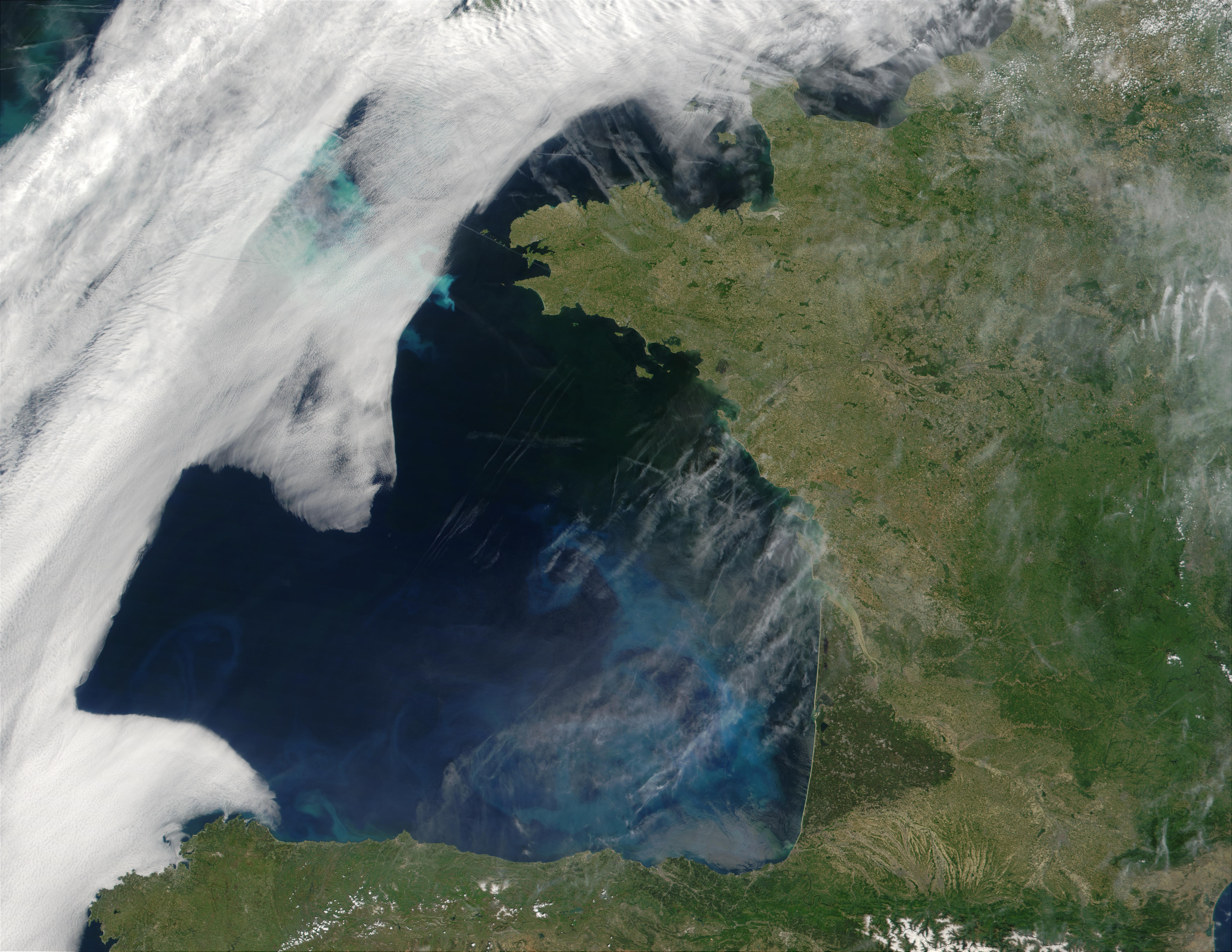 Phytoplankton bloom in the Bay of Biscay and off the coast of Brittany, France - related image preview