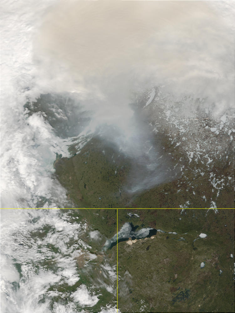 Lake Athabasca, and smoke from fires in Alberta, Canada - related image preview