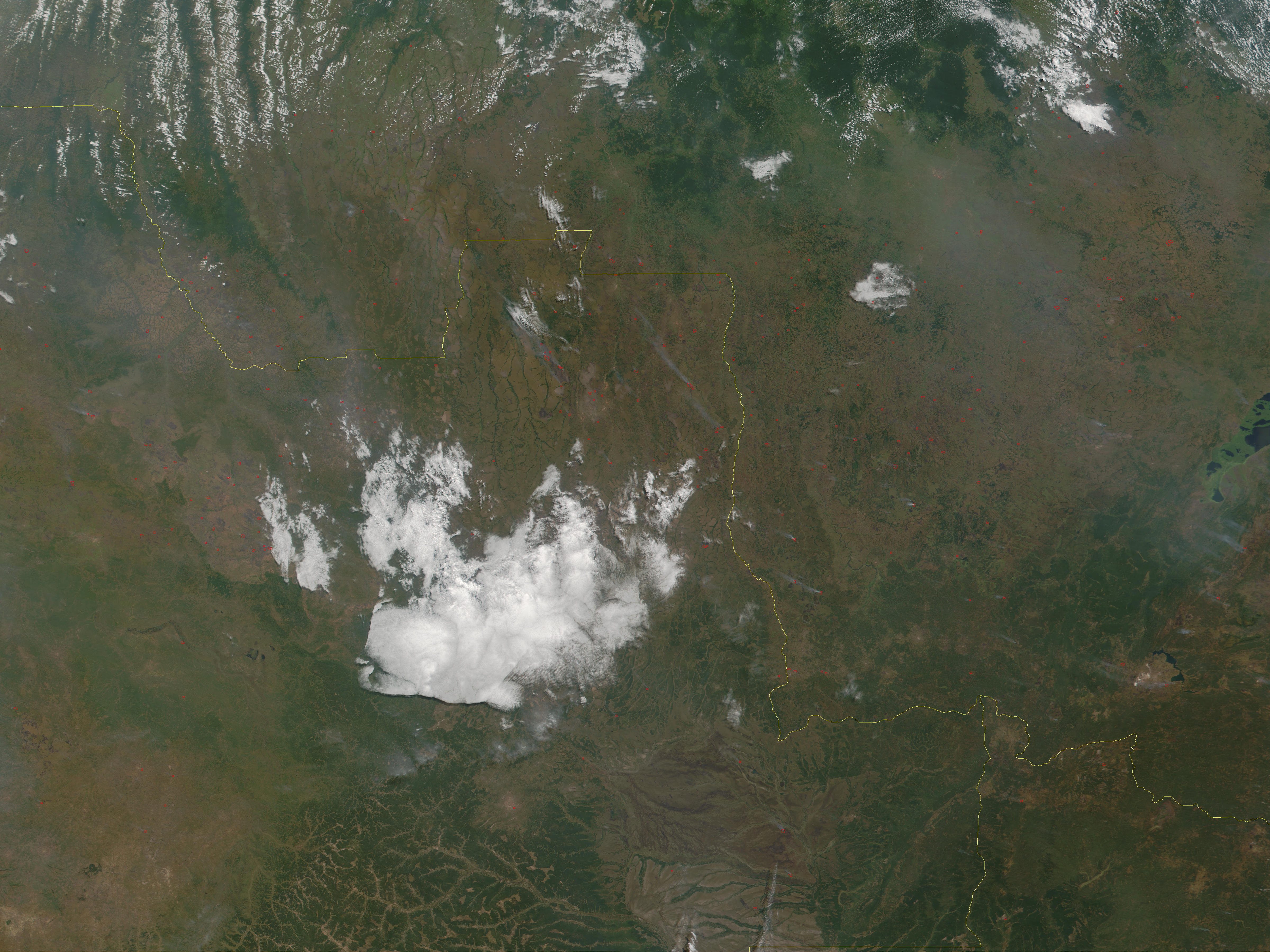 Fires in Angola (lower left) and Republic Democratic of the Congo (upper right) - related image preview